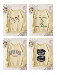 Customized Girlfriend Shirt, Customized Bootleg Rap T-Shirt, Customized Girlfriend Face Print, Customized Retro 90s Pattern Shirt, Valentine's Day Gift, Gift For Girlfriend/Wife, Valentine's Day Gift - Apricot - View 2