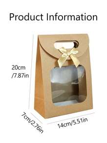 5 个带蝴蝶结手柄的翻盖窗口纸质礼品袋,各种尺寸,翻盖蝴蝶结窗口透明包装袋库存批发手提袋礼品包装纸袋大礼品袋随附礼品袋。 - 彩色 - 查看 10