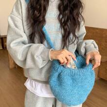 1 pieza Gorro de lana con protección de orejas versátil y cálido, gorro de mujer tejido y lindo para el otoño e invierno