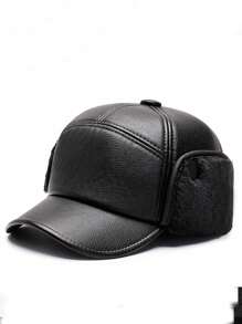 1 bucată șapcă de baseball de culoare uni pentru femei, șapcă tricotată din fleece caldă iarnă, rezistentă la vânt, ocazional, elegantă, retro, îmbrăcăminte de stradă, versatilă, slouchy, potrivită pentru exterior, călătorii, petreceri, utilizare zilnică, se potrivește cu dimensiuni mari ale capului