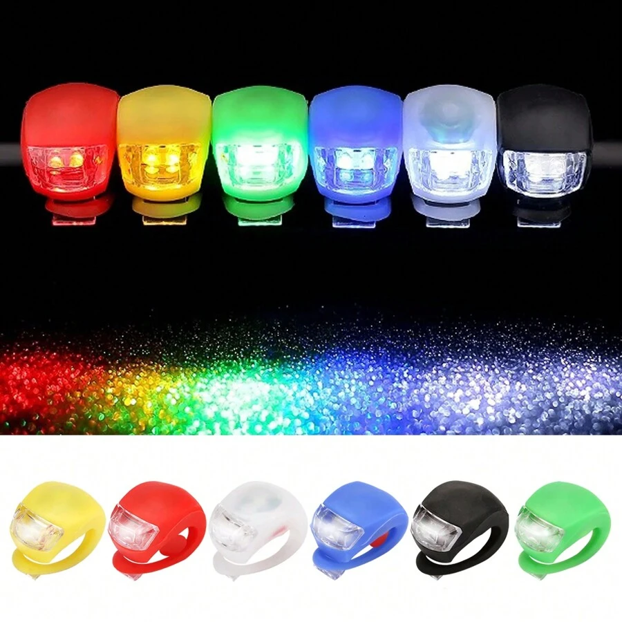 1pc 5ª geração de silicone sapo luz de bicicleta, luz frontal LED para ciclismo noite passeio aviso luz de segurança, acessórios de bicicleta
