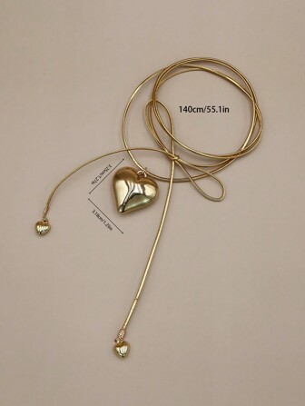 1 件时尚可爱金色心形小盒吊坠，带多层心形，适合女性，适合节日、约会和日常佩戴