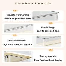 1pc Transparent Storage Box, Single Door Stacked Display Box - Dust-Proof - Blind Box - Suitable For Storing Jewelry, Hand Toys, Stationery, Perfume Cosmetics Storage Rack