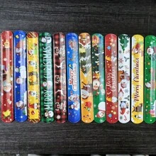 24 件圣诞节拍手手链/拍击手链，节日派对礼物，柔软亲肤材质，耐刮擦，耐用 PVC 和金属 - 彩色 - 查看 2