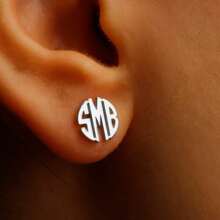 2 件定制复古风格 DIY 字母耳钉，适合女性日常佩戴的独特耳环，适合所有季节的独特浪漫珠宝礼物，独特的礼物，万圣节礼物（定制备注只能用英文，其他语言将翻译成英文） - 彩色 - 查看 6