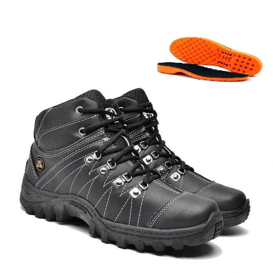 Original Men's Adventure Combat Boot With Gel Insole Rubber Sole Stitched CATSKILL Launch Promotion - Black - View 1