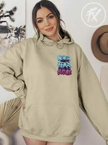 Sweatshirt Phrase Anime Streetwear Print Over Premium Cotton  2289 Fluxo Fx - Màu Khaki - Xem 4