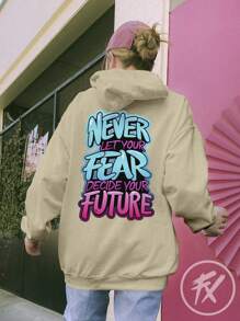 Sweatshirt Phrase Anime Streetwear Print Over Premium Cotton  2289 Fluxo Fx - Màu Khaki - Xem 5