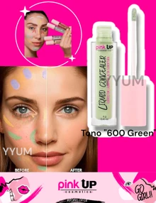 Corrector líquido Pink Up ORIGINAL Liquid concelear Corrector líquido de alta cobertura - Tono "600 Green" - Ver 1