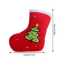 1 件毛绒吱吱作响的圣诞狗玩具，狗狗快乐咀嚼啃咬圣诞袜 - 紅色 - 查看 4