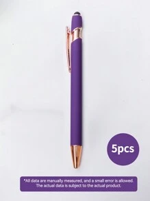 Customized 1/2/3/5/10/20/30 Pcs Luxury Personalized Multifunctional Ballpoint Pens, Customizable Text/Logo, Rose Gold Metal Material, Soft Touch, Aluminum Barrel, Medium Tip, Capacitive Stylus, Perfect Gift For Bridesmaids, Women, Students, Teachers, Family And Friends - Purple - View 15