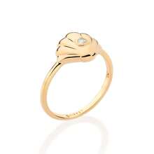 Anel concha banhado a ouro BRANCO; 513467 Rommanel