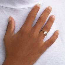 Anel concha banhado a ouro BRANCO; 513467 Rommanel
