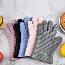 JINFEIFAN 1双27*18cm硅胶耐热手套防滑微波炉手套烘焙隔热硅胶手套 - 彩色 - 查看 1