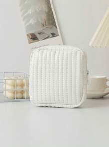 1 pieza Bolsa organizadora de color caramelo, bolsa de almacenamiento para toallas sanitarias/tampones, monedero con cierre para sujetar lápices de labios, brochas, cuidado de la piel, teléfono, monedas y artículos pequeños, para uso en el hogar/viaje/escuela, con vibras bohemias, para vacaciones en la playa, colección de baño, colección de dormitorio, gran capacidad