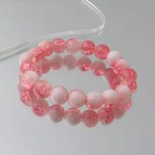 8mm Multi-Color Crackle Glaze Beaded Friendship Bracelet Set For Women - 3pcs Milk Popcorn - View 4