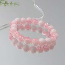 8mm Multi-Color Crackle Glaze Beaded Friendship Bracelet Set For Women - 3pcs Milk Popcorn - View 8