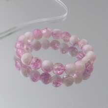 8mm Multi-Color Crackle Glaze Beaded Friendship Bracelet Set For Women - 3pcs Milk Popcorn - View 7