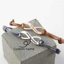 Custom Infinity Name Bracelet Personalized Rope Adjustable Bracelet Handmade Jewelry For Unisex Birthday Gift