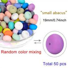 50/100 件鲜艳硅胶珠 - 各种尺寸（14/19/22 毫米）带大孔，算盘珠，非常适合 DIY 珠宝、钥匙扣、项链和手链工艺品 - 算盤矽膠珠子 - 查看 8