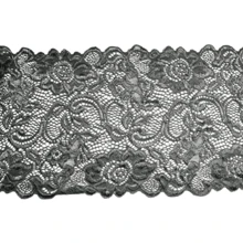 5 metros de encaje bicolor 18 cm ancho, elástico. - gris - Ver 2