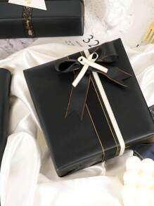 1 Roll Matte Metallic Finish Wrapping Paper, Solid Black Color Suitable For Halloween, Weddings, Valentine's Day, Birthdays, Christmas, DIY Bouquets, Metallic Christmas Gifts, DIY Christmas Decorations, Solid Patterns, Matte Wrapping Paper, Halloween, Thanksgiving, Autumn, Winter - Black - View 6