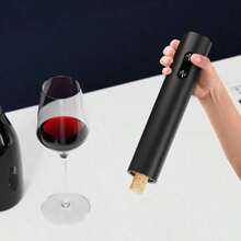 Electric Wine Bottle Opener, Ideal For Parties And Wine Enthusiasts - Kitchen Gadget Gift, Easy Corkscrew & Decanter, Battery-Operated (Batteries Not Included). Available In Set And Single Unit Versions. Set Includes: Bottle Opener, Foil Cutter, Pourer, Pull-Out Vacuum Stopper, Storage Base.