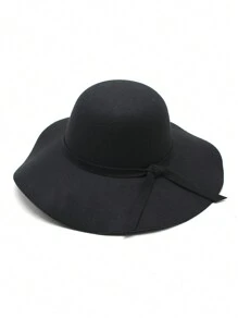 1 件女士纯色蝴蝶结装饰钟形帽，冬季保暖防风防水软呢帽，厚实可爱时尚休闲优雅复古街头风格百搭太阳帽，适合户外、滑雪、骑自行车、旅行、派对、日常使用 - MM1543 - 查看 7