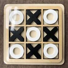 1 đồ chơi trò chơi ô ăn quan XO bằng gỗ, rèn luyện tư duy logic, trò chơi tương tác trên bàn dành cho hai người chơi, màu sắc ngẫu nhiên - Nhiều màu - Xem 1
