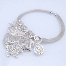 Phụ kiện cưới cô dâu mạ vàng Vòng cổ hoa Hoa tai Nhẫn Vòng tay Bộ trang sức dạ hội - bộ 4 món - Xem 9