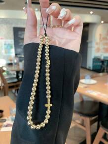 Customized Phone Lanyard, Elegant Minimalist Cross Design, Customizable With Name, Slogan, Location, Date, Suitable As Birthday, Anniversary Gift And Wear