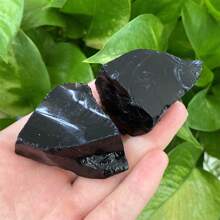 1pc/5pcs/10pcs Natural Black Obsidian Raw Stone, Obsidian/Quartz Crystal Chunks, DIY Crystal Accessories, Crystal Chakra, Crystal Decor, Spiritual Healing, Crystal Gift, Random Delivery