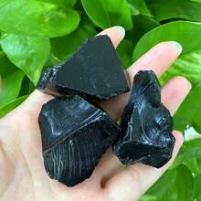 1pc/5pcs/10pcs Natural Black Obsidian Raw Stone, Obsidian/Quartz Crystal Chunks, DIY Crystal Accessories, Crystal Chakra, Crystal Decor, Spiritual Healing, Crystal Gift, Random Delivery