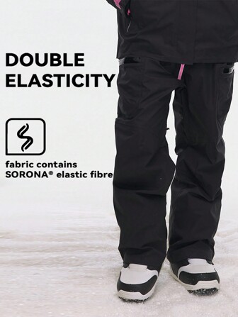 VECTOR MOTION Professional Straight Ski Pants, Unisex, Stretchy, Windproof, Cold-Resistant, Waterproof, Wear-Resistant, Breathable, For Single/Double Board Skiing Ski Outfits