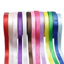 Rolo de fita de cetim premium - 12 mm de largura, 25 jardas - Cores sortidas para artesanato, embrulhos de presentes, decoração de festas e caixas de doces de Natal
