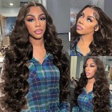 BINF Clip In Hair Extensions Human Hair #2 Color Dark Brown Body Wave Clip Ins Human Hair Brazilian Hair 100% Human Hair Remy Clip Ins Human Hair - #2 Color - View 10