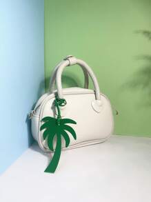 1 bucată de culoare solidă PU Minimalist Drăguț Interesant Plant Palmier Breloc mașină Pandantiv, potrivit pentru cupluri, studenți, bărbați și femei, ideal pentru geantă de umăr, geantă de mână, rucsac, vacanță, călătorie, cadou pentru iubită, mamă