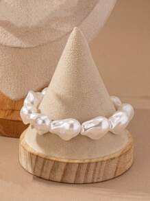 1 Set Of 2024 European And American Style Sweet, Cool, Cold, Light Luxury, Niche High-End Feeling, New Asymmetrical Shaped Bead Necklace Bracelet Earring Set, Elegant And High-End Feeling, Collarbone Chain Simple And Exquisite, And Women's Banquet Parties, Daily Commuting Wear - Jewelry Set - View 25