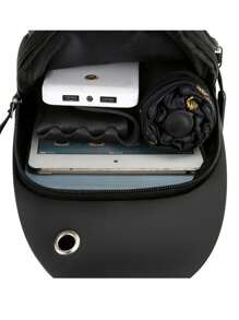1pc Spacious Black Crossbody Chest Bag - Large Capacity, Water-Resistant, Adjustable Straps For Hiking, Cycling, Travel, And Outdoor Adventures - Durable, Lightweight, And Comfortable Design - Multicolor - View 7