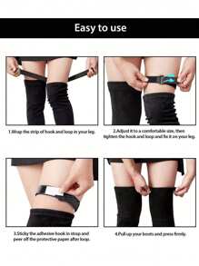 2pcs Knee-High Boots Stretchy Shoelaces With 10pcs Stickers For Knee-High Boots To Prevent Boot Slippage