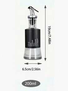 1pc Stainless Steel Oil Bottle With Glass Container, Oil & Vinegar Sauce Dispenser, Scale & Clamp Design For Oil Control, Home & Kitchen Use - Multicolor - View 16