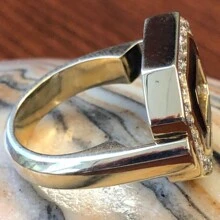 1 chiếc nhẫn đính hôn nam, nhẫn trang trí xoay hợp kim tông vàng thời trang dành cho lễ đính hôn, đám cưới, tiệc tùng, ngày lễ tình nhân, quà tặng sinh nhật, nhẫn punk - Vàng - Xem 5