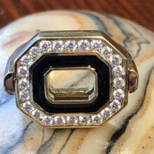 1 chiếc nhẫn đính hôn nam, nhẫn trang trí xoay hợp kim tông vàng thời trang dành cho lễ đính hôn, đám cưới, tiệc tùng, ngày lễ tình nhân, quà tặng sinh nhật, nhẫn punk - Vàng - Xem 2