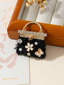 1pc Elegant Creative Fabric Brooch With Golden Accessory, Sparkling Jewelry Boutonniere, Lovely Gift Suitable For Daily Wear - classic - View 20