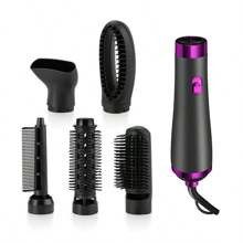 热风刷套装吹风机直发梳套装，5合1空气吹风机，带吹风机的造型梳，圆梳，光滑梳，蓬松梳，卷发梳，空气吹风机热刷套装 - 英規插(220-240V) - 查看 9