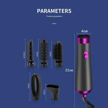 热风刷套装吹风机直发梳套装，5合1空气吹风机，带吹风机的造型梳，圆梳，光滑梳，蓬松梳，卷发梳，空气吹风机热刷套装 - 英規插(220-240V) - 查看 10