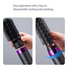 热风刷套装吹风机直发梳套装，5合1空气吹风机，带吹风机的造型梳，圆梳，光滑梳，蓬松梳，卷发梳，空气吹风机热刷套装 - 英規插(220-240V) - 查看 6