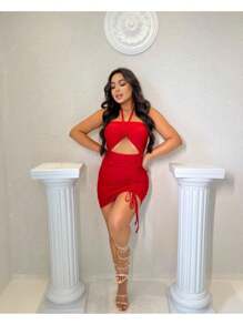 Sexy Red Dress, End Of Year Dress, Christmas Dress, Short Dress, Short Christmas Dress, Party Dress, Going Out Dress. - 紅色 - 查看 1