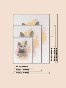 1pc Custom Pet Photo Oil Painting, Personalized Pet Illustration, Can Add Name, Pet Portrait, Home Decor, Wall Hanging, Personalized Gift, Unique Gift For Her, Suitable For Anniversary, Valentine's Day, Mother's Day, Birthday, Children's Day, Father's Day, Graduation, Wedding, Housewarming, Can Be Used In Restaurant, Living Room, Bedroom, Tea Room, Create A Romantic Atmosphere, Showcase A Slow-Paced Lifestyle, Customized Wall Art, Retro Style