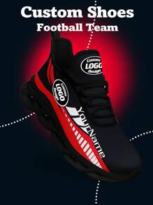 Women's Houston Football Designed Sneakers, Custom Logo Custom Name Customization Lightweight Comfortable Soft Bottom Sneakers For Women, Gym Training Breathable Tennis Shoes Unique Gift For Mom/Dad/Her/Him/Girlfriend/Boyfriend/Wife/Husband/Friend ﻿ - Black - View 6